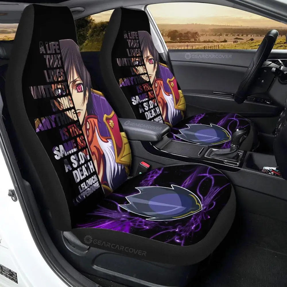 

Lelouch Lamperouge Car Seat Covers Custom Code Geass Anime Car Accessories,Pack of 2 Universal Front Seat Protective Cover