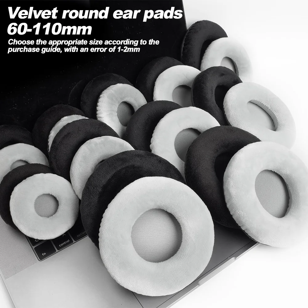 Round velvet 6CM/60mm-11CM/110mm earpads AKG SONY Audio-Technica Sennheiser Pioneer Foam Headphones Repair Accessories Earmuffs