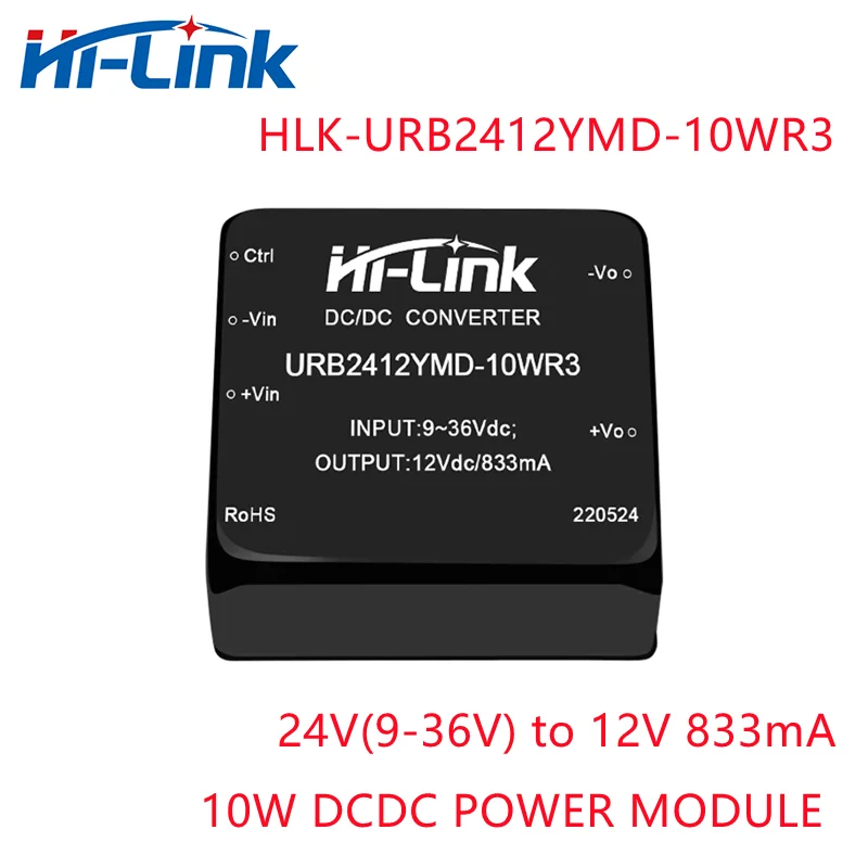 Switching Power Supply Hi-Link 10W DCDC Isolated Step Down Converter 24V to 3V 5V 9V 12V 15V 24V URB2405YMD-10WR3 for LED
