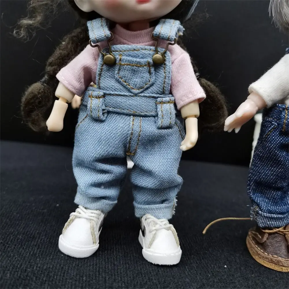 Doll Accessories Trousers Doll Denim Pants Playing House Dress Up Obitsu11 Overalls Casual Wears Mini Doll Clothes 1/12Bjd Doll