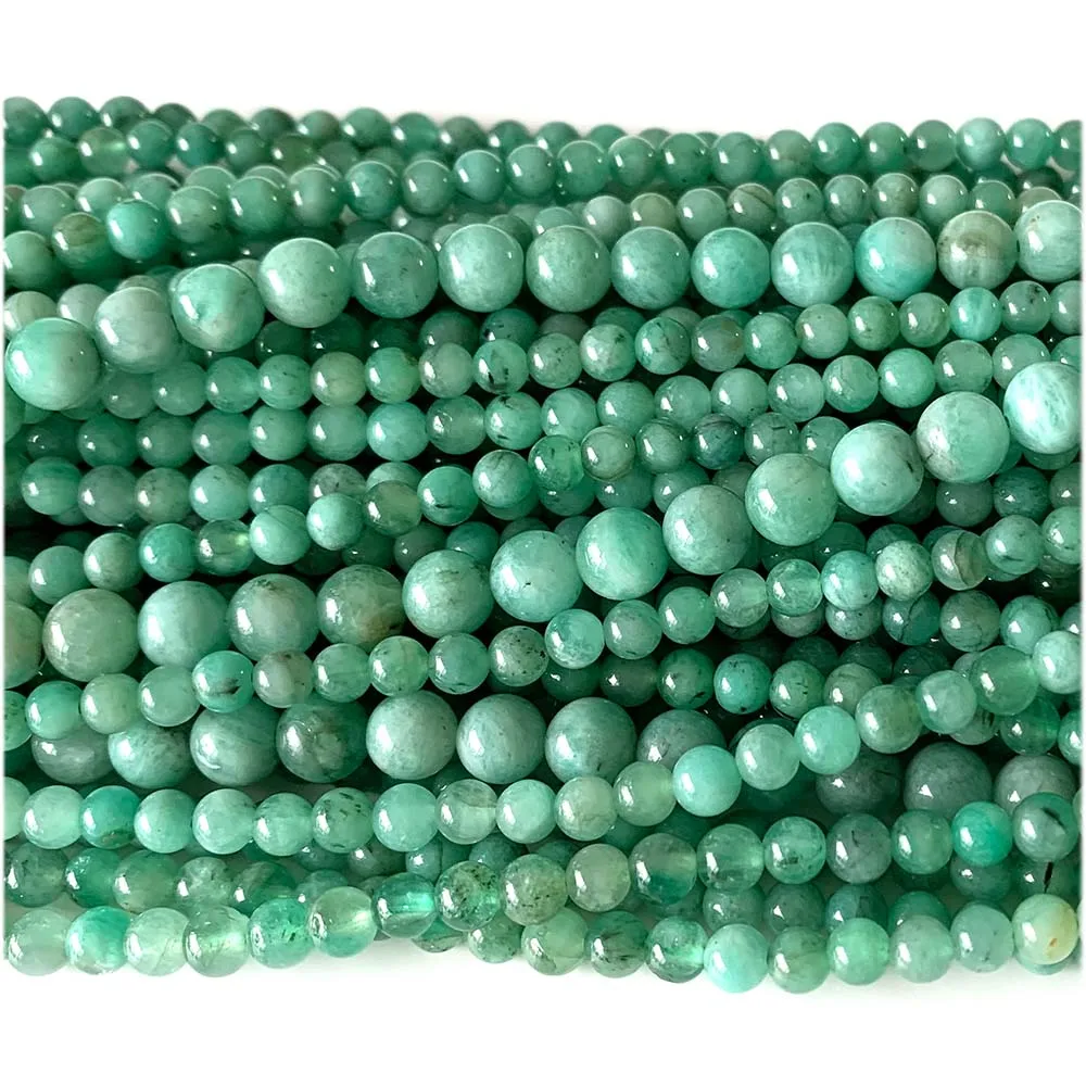 Veemake Natural Green Emerald Round Semi-precious Jewelry Stones Gemstones Beads 07910 3