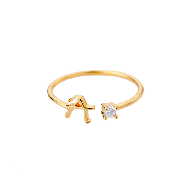 Trendy A-Z Initial Rings Stainless Steel Wedding Ring Women Tiny Gold Sliver Color Couple rings Jewelry Accessories Gift