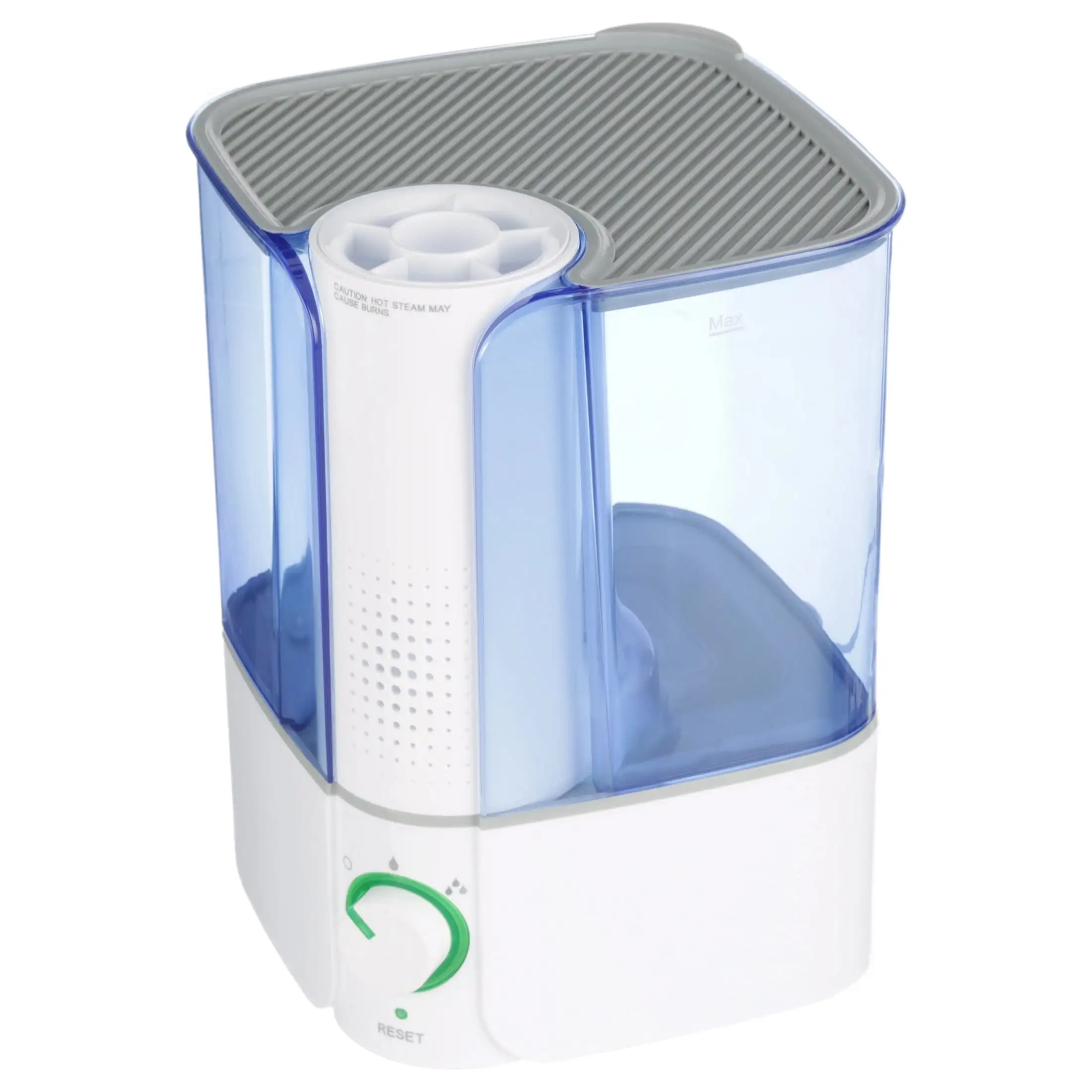

Equate Warm Mist Humidifier Visible Filter Free White & Blue Top Fill 1.3 Gallon Big Water Capacity