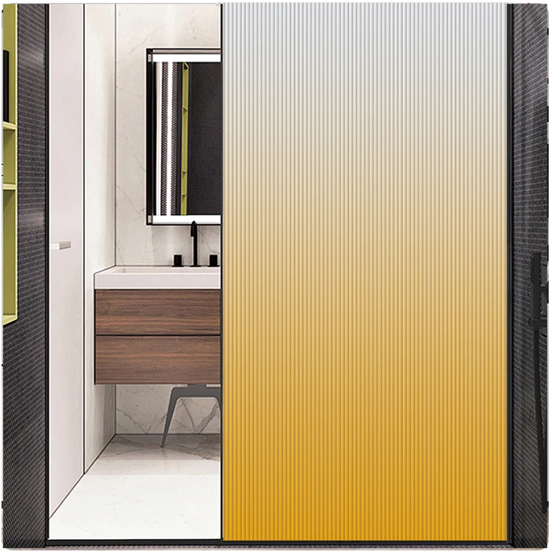 Privacy Windows Film Color Gradient Decorative Window Stickers No Glue Static Cling Frosted Glass Sticker Home