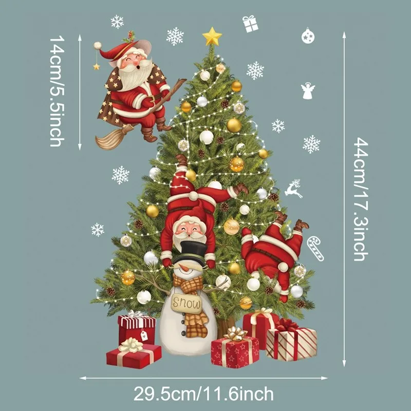 thumbnail image 1 of Pegatinas navideñas para ventanas y paredes, decoración navideña para el hogar 2024, adornos navideños, árbol de Navidad, regalo de Navidad, Año Nuevo 2025, 1 of 5