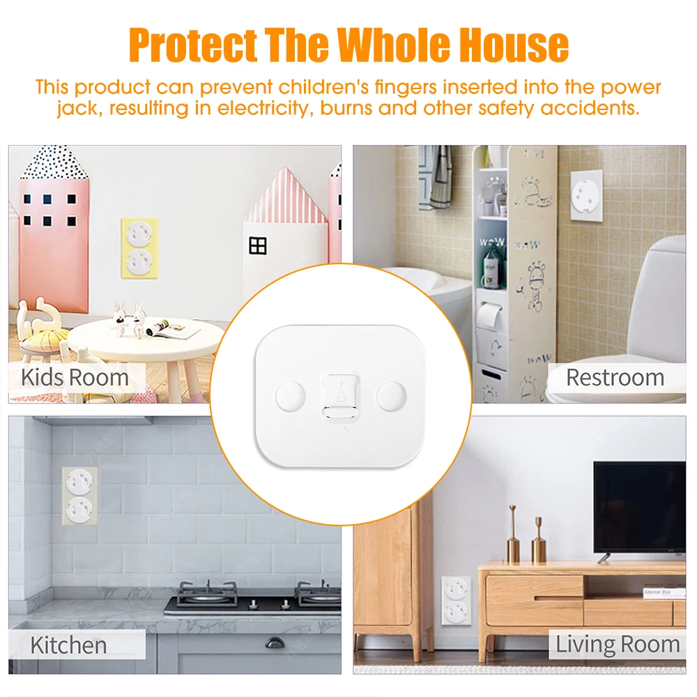 1-3pcs Sliding Type Power Socket Protection Covers Anti-electric Shock Switch Safety Plug Protective Cover Baby Safety Supplies
