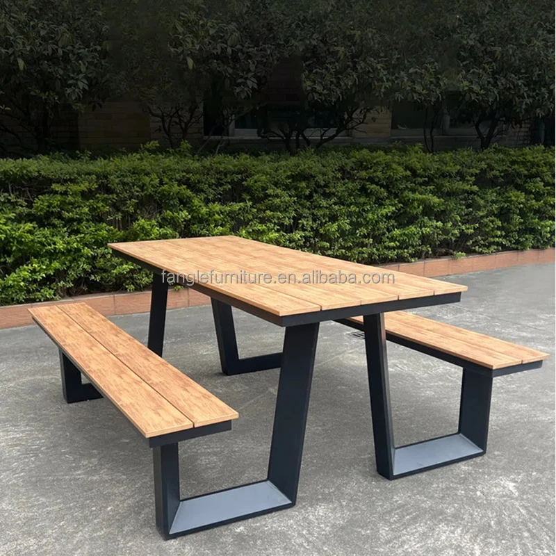 Juego de salón de jardín moderno para exteriores, mesa de comedor y sillas de alta calidad