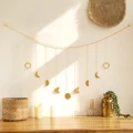 Mkouo Ghirlanda Parete A Forma Di Luna – Decorazione In Metallo Dorato – Ispirata Alle Fasi Lunari – 63 Cm – Boho Chic