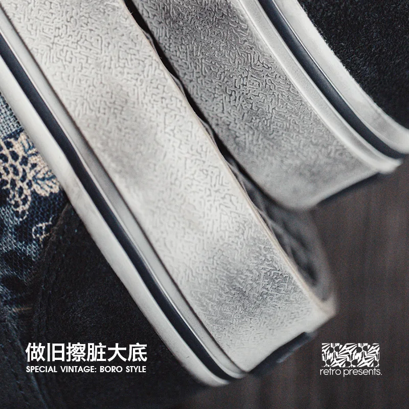 Maden Japanese Retro Printing Canvas Shoes for Men Designer Brand Ancient Cloth Board Shoes Low Top for Lovers Women 6