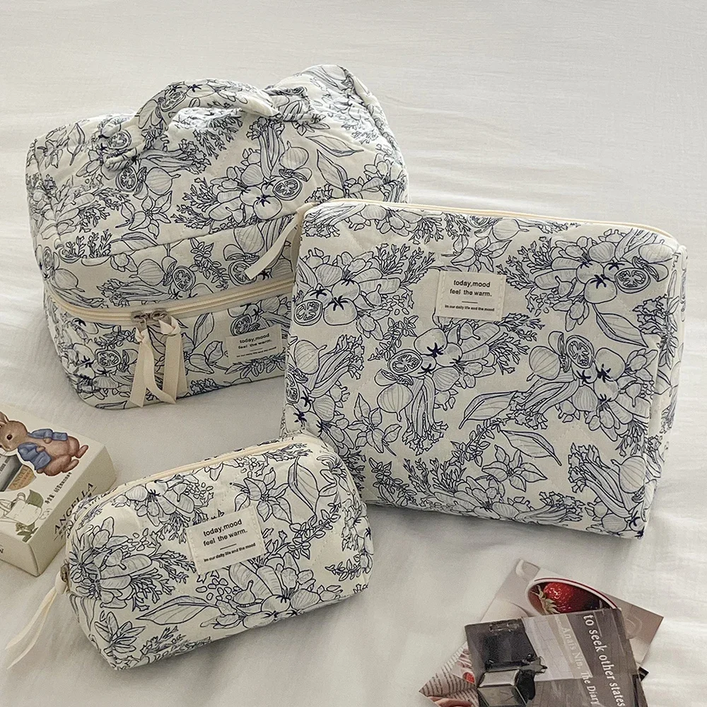 Pink Quilted Cosmetic Travel Organizer & Toiletry Bag