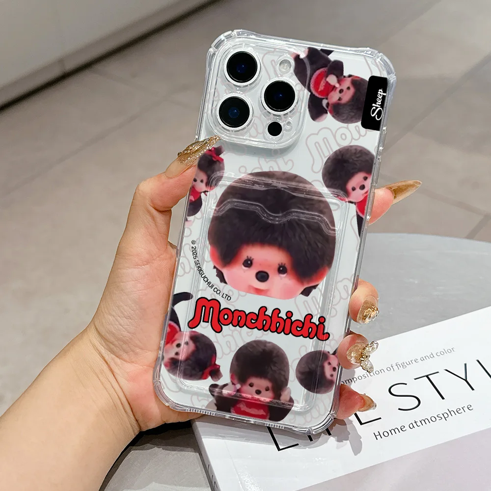Charming Kawaii Monchhichis Card Holder Phone Case