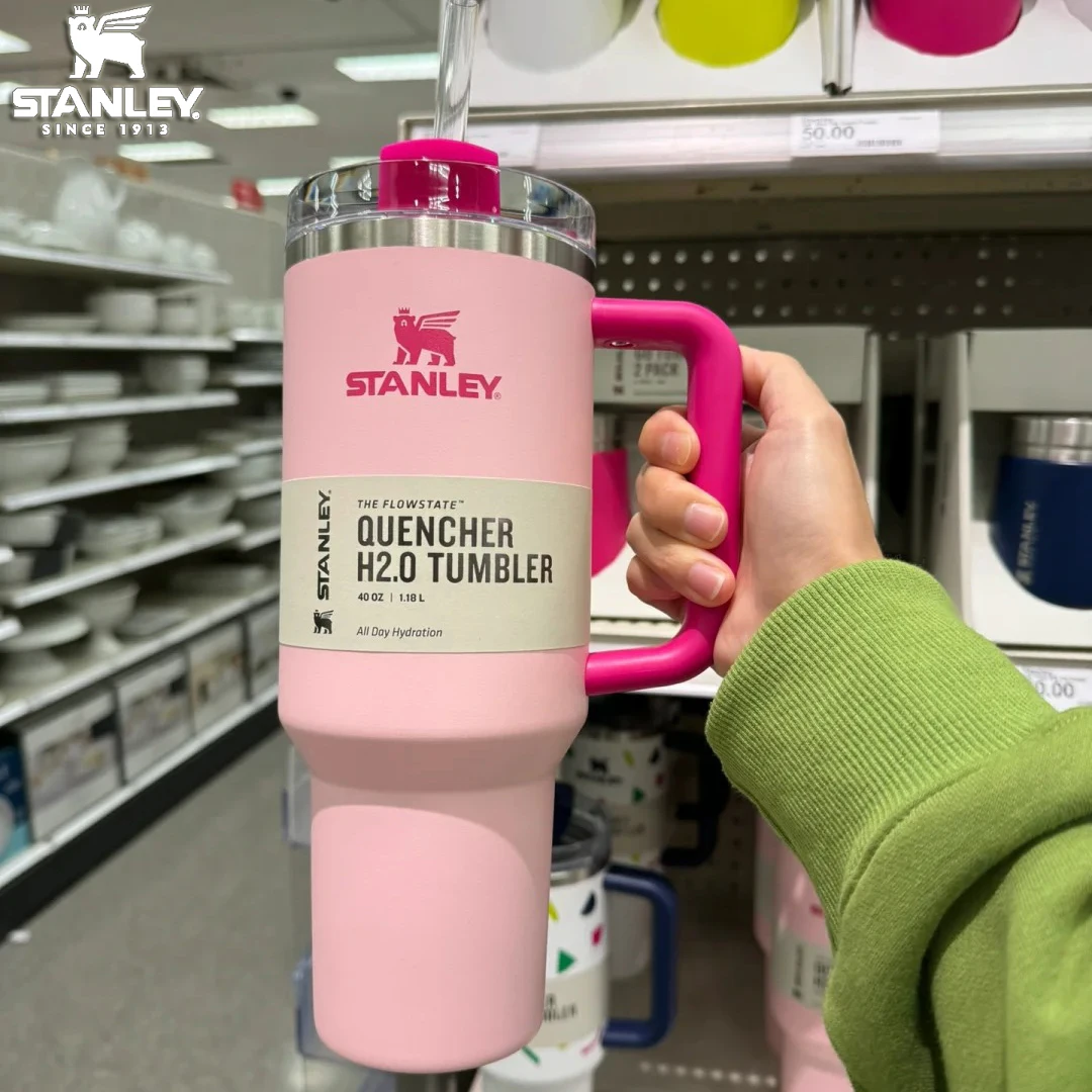 Stanley X Star Quenger H2.0 텀블러, 손잡이가 달린 빨대 뚜껑, 스테인리스 스틸 커피 머그잔, 자동차 진공 컵