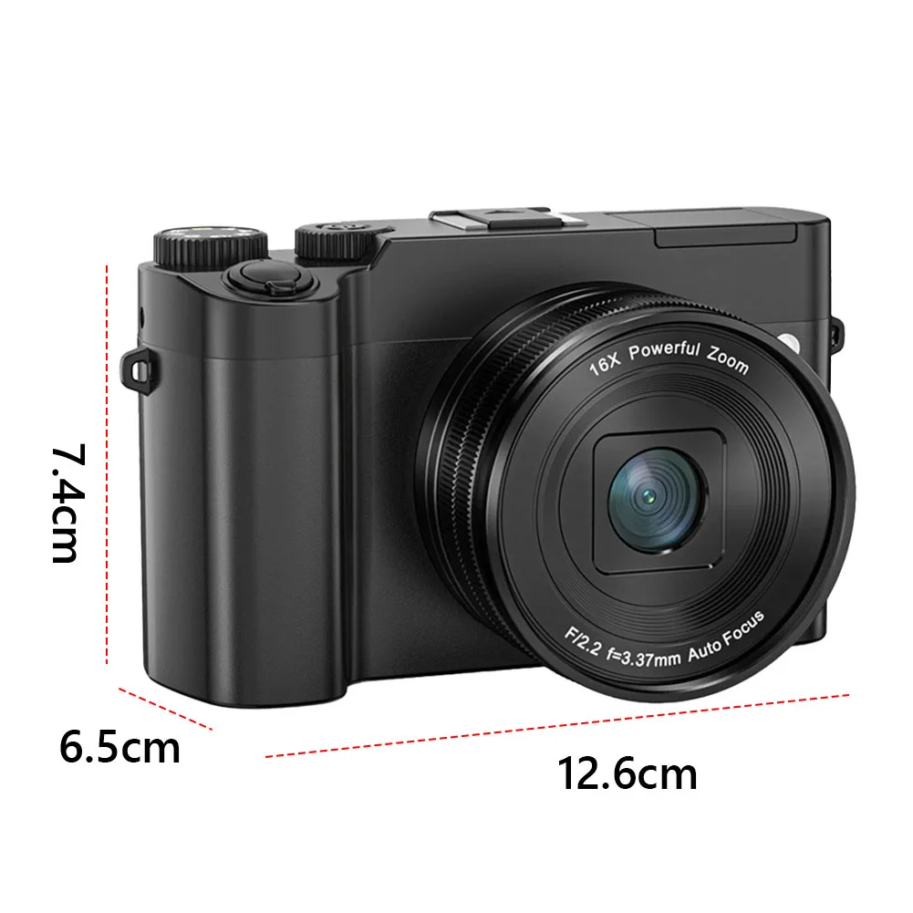 4K 64MP Digital Camera Dual Lens Cameras Autofocus Selfie Camera with Anti-Shake Flash 16X Digital Zoom Video for YouTube