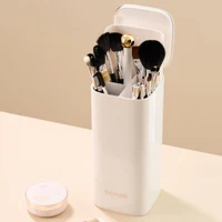 1 Piece Set with Lid Liftable Makeup Brush Storage Box, Desktop Eyebrow Pencil Four-Compartment Makeup Brush Storage Tube Organizer for Makeup Table, Bathroom Countertop Makeup Brush Holder Storage 2