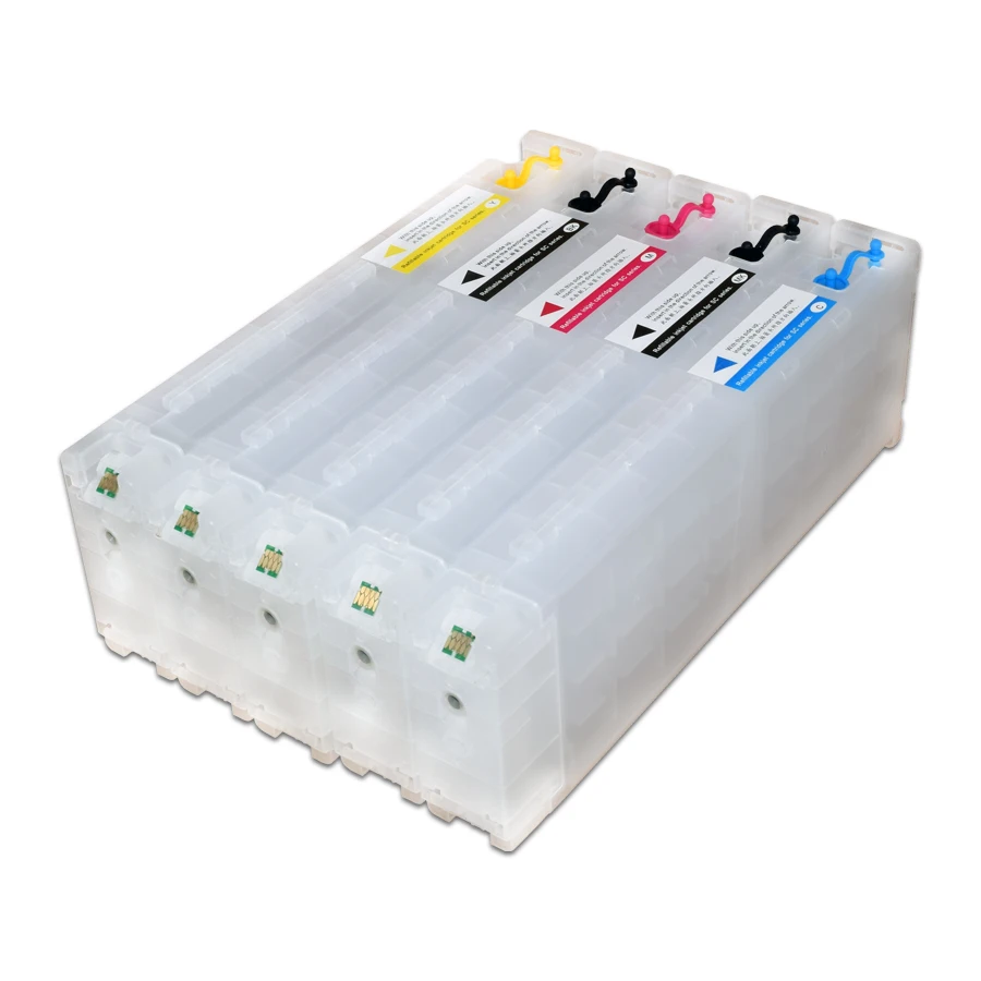 Cartucho de Tinta Recarregável com Chip Adequado para Impressoras Epson T3000 T5000 T7000 T5070 T7070 T3200 T5200 T7200 T3270 T5270 T7270 700ml - Imagem 5