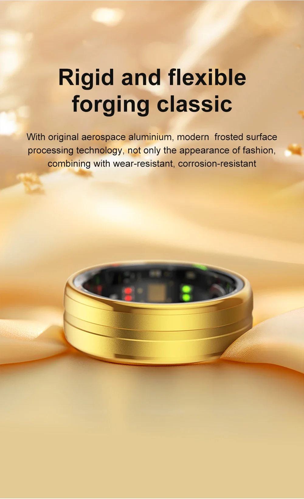 Zordai R06 Bluetooth Smart Ring With Charging Case Wearable Ring For Men Women Sport Heart Rate Blood Oxygen IP68 Waterproof