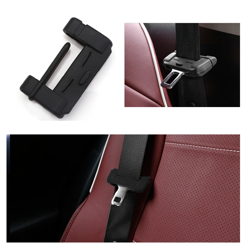 Hebilla de seguridad para coche, Protector de silicona antiarañazos, Clip hebilla para cinturón seguridad, accesorios interiores para BMW, VW, Audi, Toyota, 2 uds.|Cinturones de seguridad y amortiguación| -