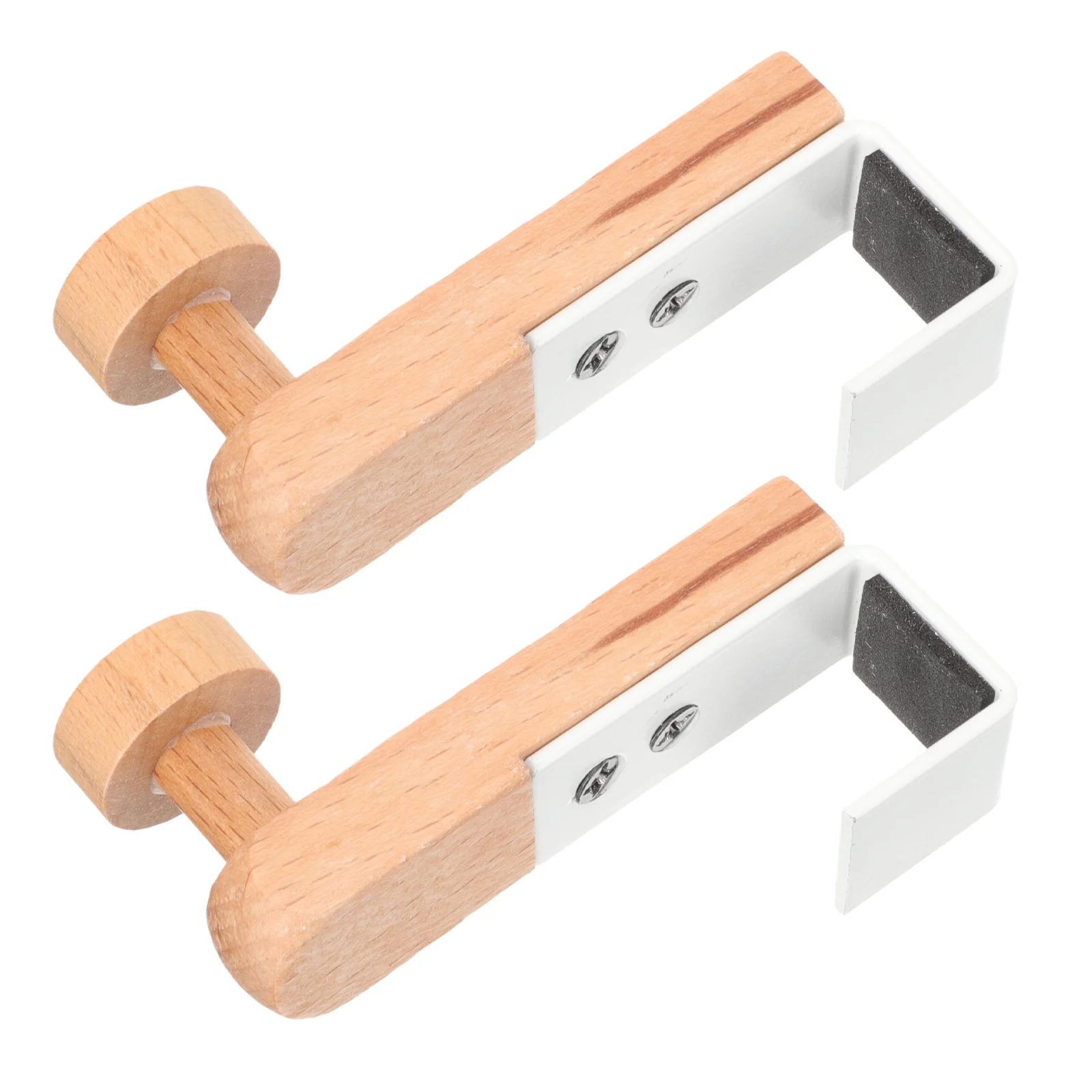 

2 Pcs Door Hook Hanging Over Hooks Bathroom Hangers No Punching Punch-free Wood