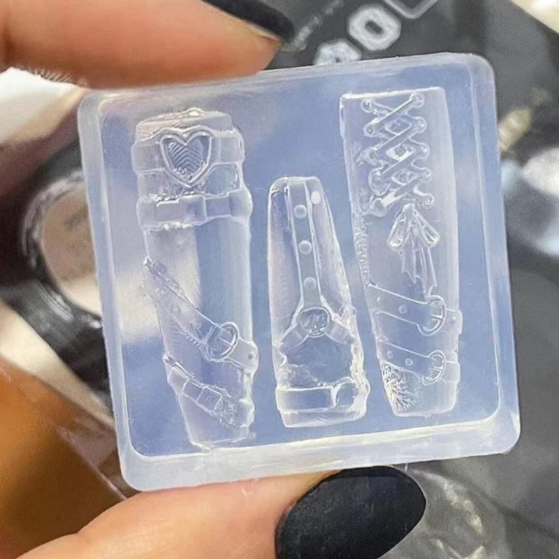 1Pc/2Pcs3D Nail Silicone Carving Mold Sexy Belt Y2K Kawaii Bow JK Girl DIY Party Nail Decoration Art Nail Beauty Charm 3