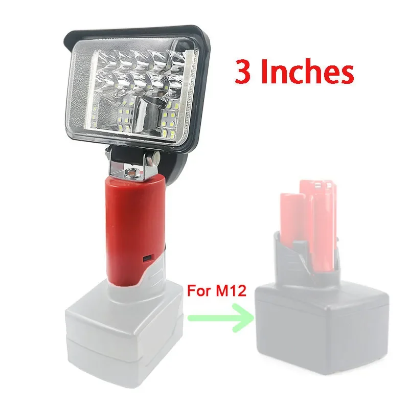 Description Picture 3 of itemN12 Car LED Work Lights Flashlight Electric Torch Spotlight Desk Lamp For Milwaukee  12V Li-ion Battery High Low Ceam Control