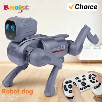 Simulazione Dialogo vocale del cane meccanico intelligente Lampada di espressione carina APP Giocattoli di programmazione di telecomando per regali per bambini