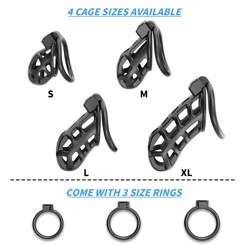 Male Chastity Cage Large Chastity Device 3 Sizes Rings Invisible Lock for Man Penis Exercise Bondage Gear & Accessories penis chastity cage chastity lock sex toy chastity cage accessory male female sex toy