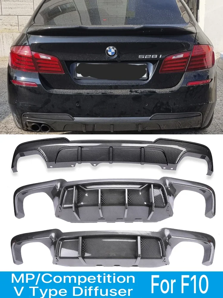 

MP Rear Bumper Diffuser Carbon V Type Competition M Sport M Tech Diffusor Spoiler For BMW 5 Series F10 F11 2010-2017 520i 523i