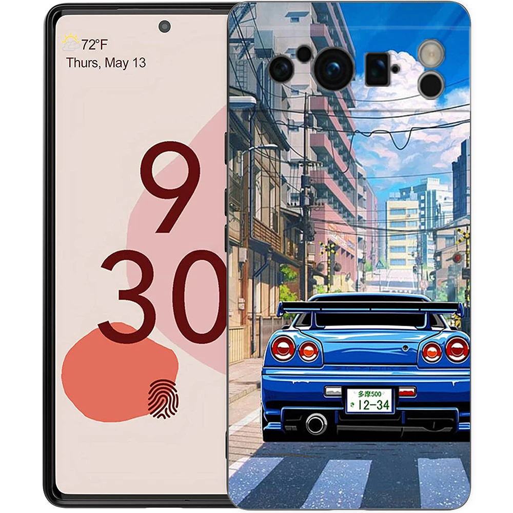 Tokyo Drift Sports Car Phone Case - Shockproof Soft Black TPU Shell