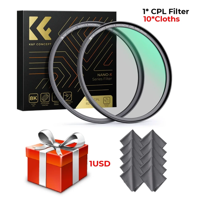 K&F Concept Magnet Filter Set 77mm - CPL, ND2-ND32 & Black Mist In Einem