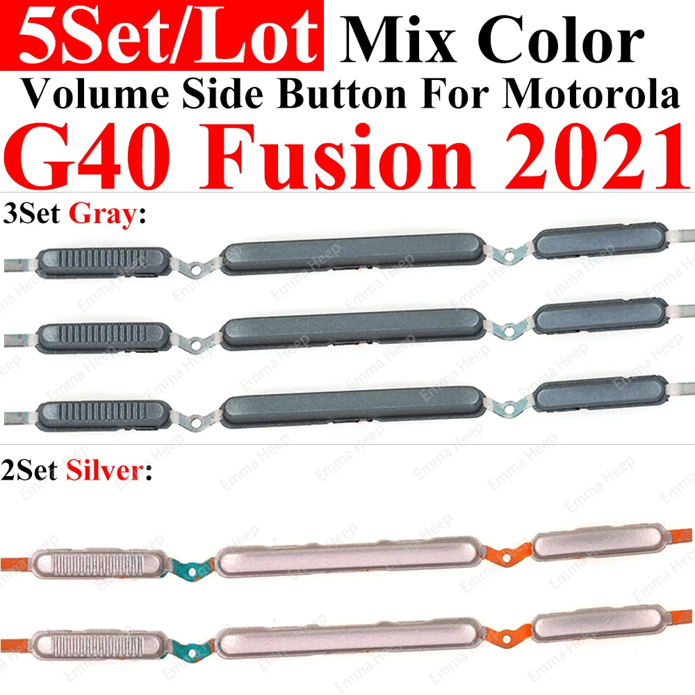 Enhanced Power & Volume Side Button Replacement Set (5-Pack) - Universal Fit