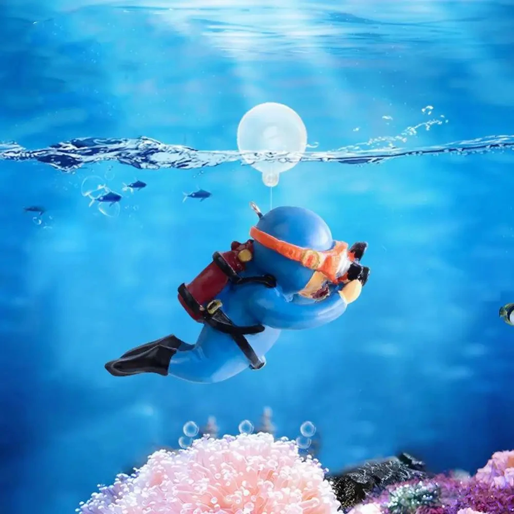 Fish Tank Ornaments 1PC Floating Diver Simulated Mini Frogman Personality Landscaping Cute Aquariums Accessory