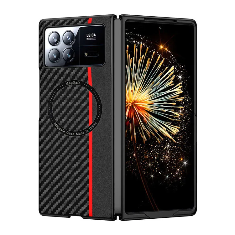 For MagSafe Magnetic Wireless Charging Phone Case For Xiaomi MIx Fold 3 Carbon Fiber Kevlar Soft Cover For Mix Fold3 Fold2