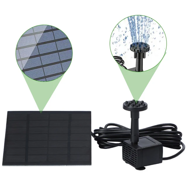 Mini Napenergia -Szökőkút Merülő Víz Szökőkút Szivattyú Úszó Vízesés Madárfürdő/Vízkeringés Oxigénellátáshoz - Image 5