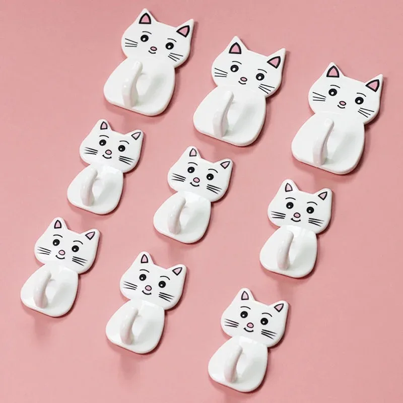 Kitchen towel holder cartoon cat hooks kitchen and bedroom door hooks dishcloth rack wall door for towel rack hanger