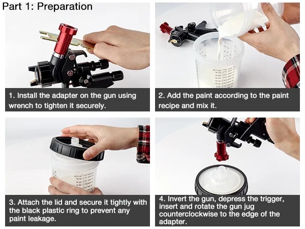 10/25/50Pcs Spray Gun Paint Mixing Cup H/O Quick Cup Spray Gun Tank 20.3oz/600ML Disposable Paint Cup with Spray Gun Cup Adapter