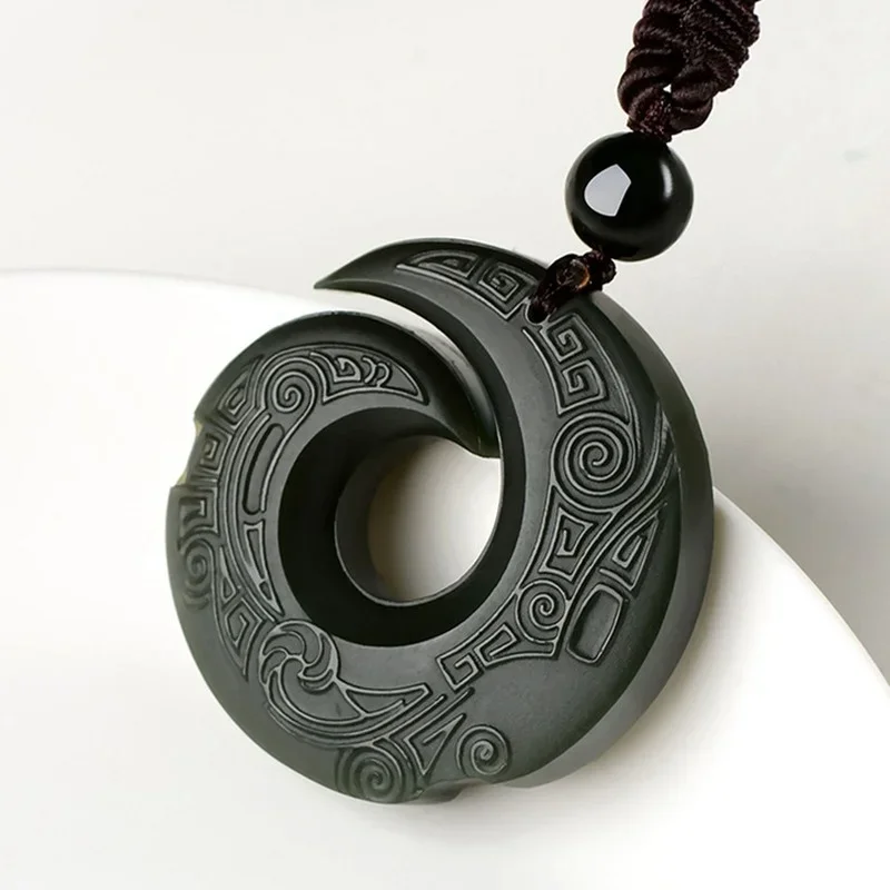 Natural Hetian Jade Pendant Necklace Jadeite Jewelry for Men Gifts Buddhist Lucky Carved Fashion Charm  Women Amulet