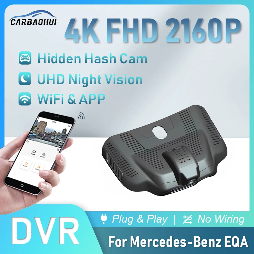 4K 2160P Car Dvr Plug And Play Dash Cam Camera Recorder Per Mercedes-Benz Eqa Eqa260 Eqa300 4Matic 2021 2022,Hd Wireless Dashcam