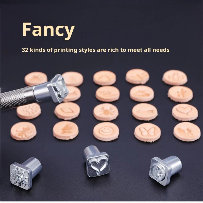 Molds 36 Stamps Handmade Leather Carving Vegetable Tanned Digital Printing Art English Letters Punch Tools Emboss Stamping Die