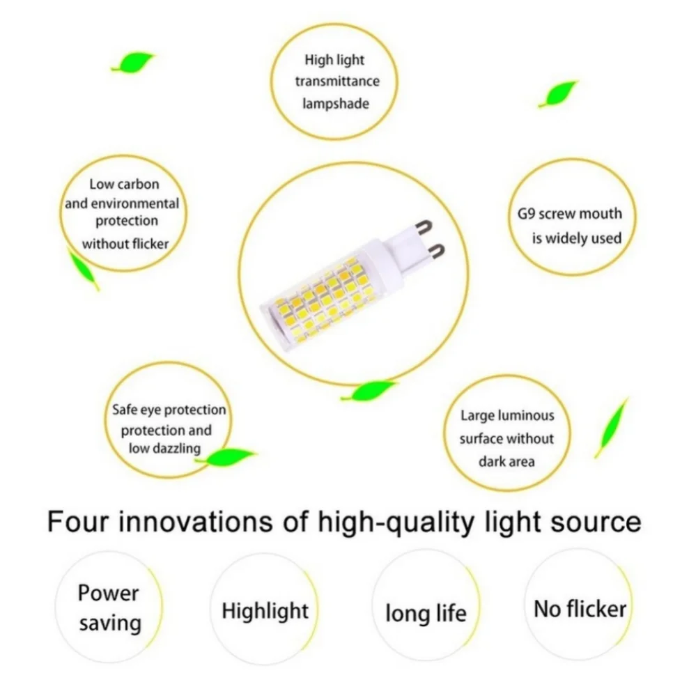 10 Pcs Super Bright G9 LED Lamp AC220V 3W 5W 7W Ceramic SMD2835 LED Bulb Warm/Cool White Spotlight replace Halogen light