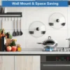 1/3/6Pairs Pot Lid Holder Wall-Mounted Hanging for Pan Pot Cover Rack Kitchen Organizer Plastic Stonego Kitchen Storage Rack 4