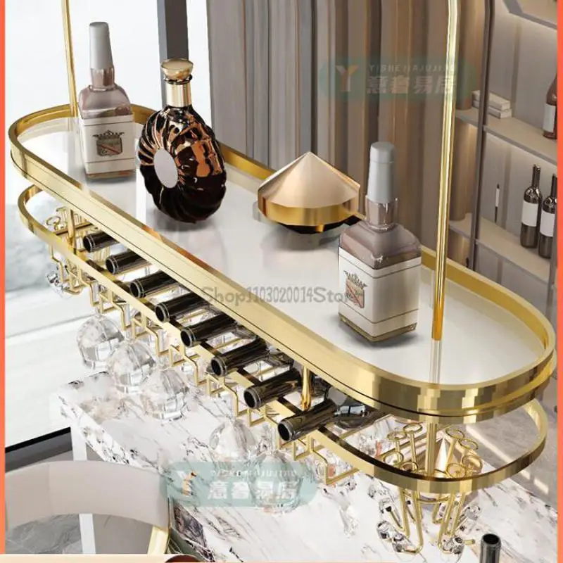 Light Luxury Stainless Steel Bar Hanger Red Wine Glass Shelf Hanging Wine Glass Rack High-end Bottle Rack Red