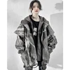 Unisex High Street Functional Cargo Jacket Techwear Fake two-piece Tactical Windbreaker Coats Streetwear Men's clothing Oversize 1