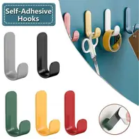 6/12/24Pcs Self Adhesive Strong Wall Hooks Towel Door Key Bag Coat Hook Holder Kitchen Bathroom Accessories Home Organizer 1