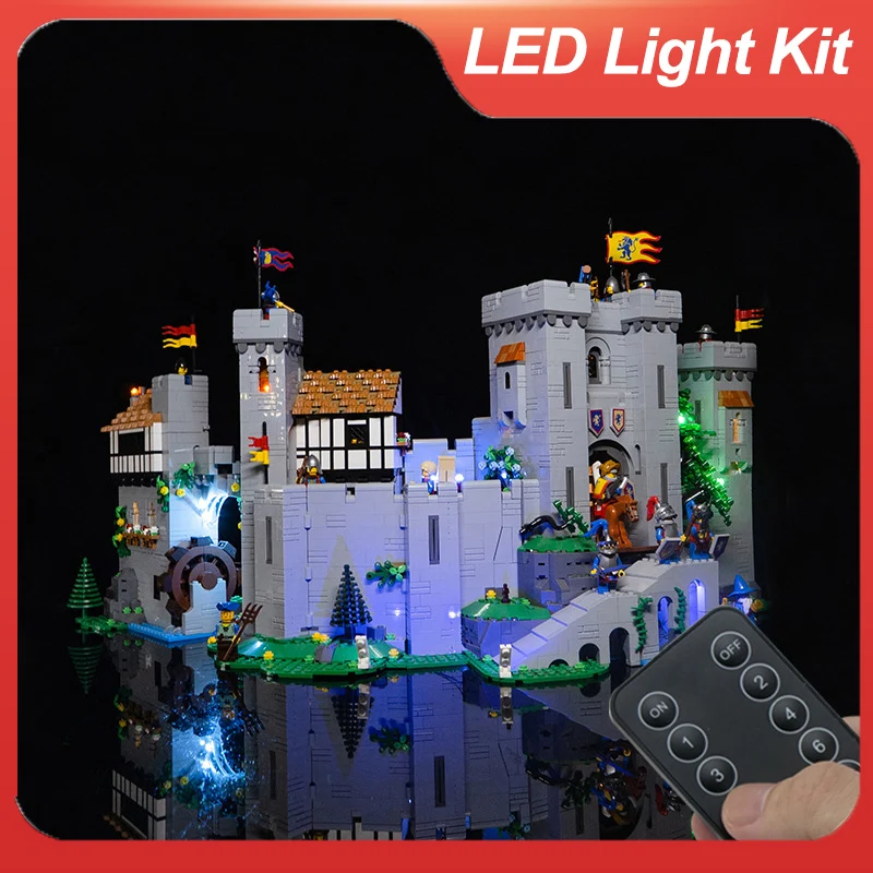 

Набор строительных блоков со светодиодной подсветкой для замка льва 10305 года (без модели), игрушки для детей