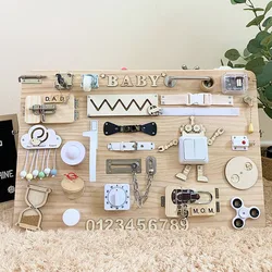 Busy Board Accessories DIY Baby Toys Montessori Kids Wood Chip Skill Training Puzzle Early Educational Development Sensory Toys