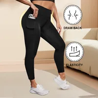 Women's High-Waisted Yoga Pants Plus Size Butt-Lifting Workout Leggings with Pockets Elastic Activewear for Gym & Running - Image 3
