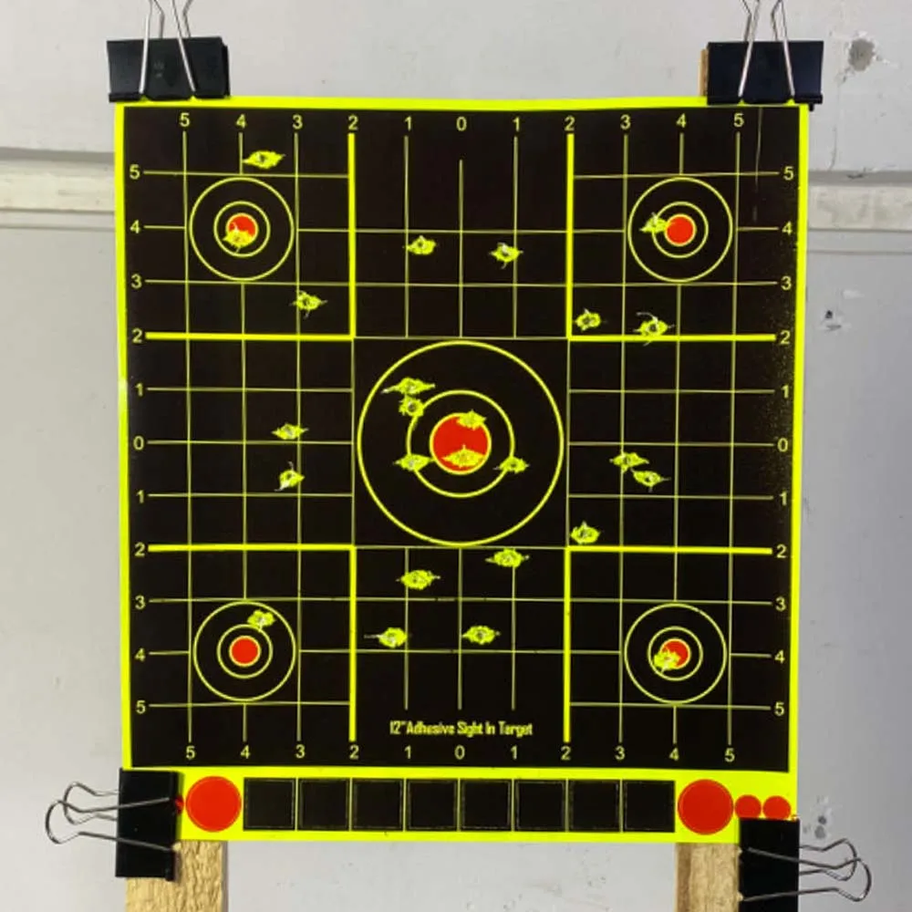 REAL Color-impact Sticker Targets 12 Inch Boresight Zero Collimating Assist With One Inch Grid Black Two Options