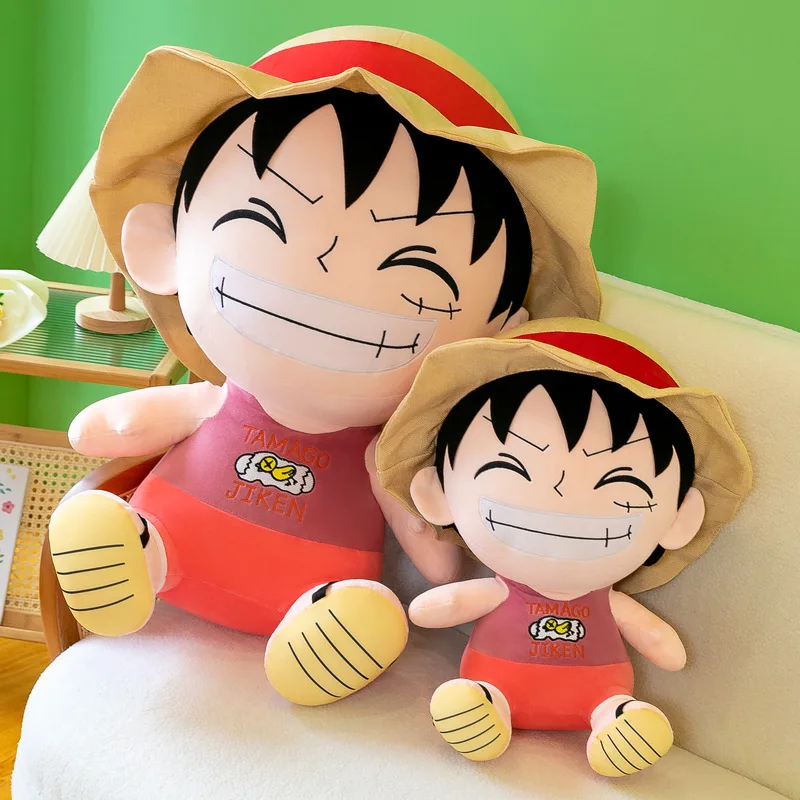 70cm Bandai Plush Toy Anime Integrated Plush Toy Cartoon Cute Straw Hat Luffy Soft Cloth Doll Pillow Boy And Girl Gift plush toys