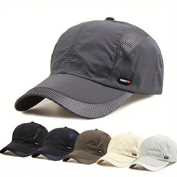 Gorra de béisbol de malla transpirable Unisex, gorro deportivo ajustable de secado rápido, protección solar, gorra de camionero al aire libre, 1 ud. 1