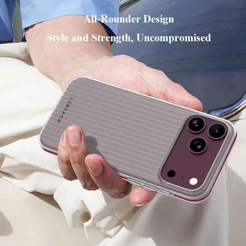 Lereach Corrugated Frosted Phone Case with Double-Side Anti-Slip Strips